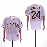 Pirates 24 Chris Archer White Cool Base Jersey Dzhi,baseball caps,new era cap wholesale,wholesale hats